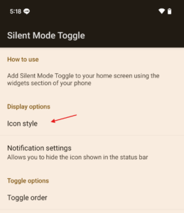 Android SilentModeToggle アイコン